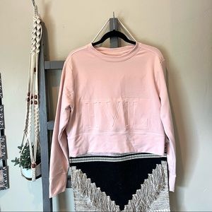 Ivory Lane Collective IVL Peony Crop Sweatshirt Pink Soft #446.
